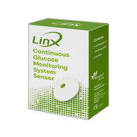 Box of Linx Continuous Glucose Monitoring System Sensor on a white background