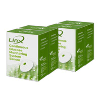 4 boxes of Linx Continuous Glucose Monitoring System Sensor on a white background